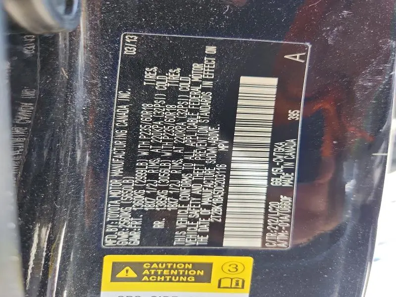2013 LEXUS RX 350 BASE  
