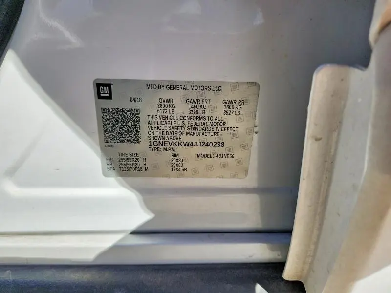 2018 CHEVROLET TRAVERSE HIGH COUNTRY  