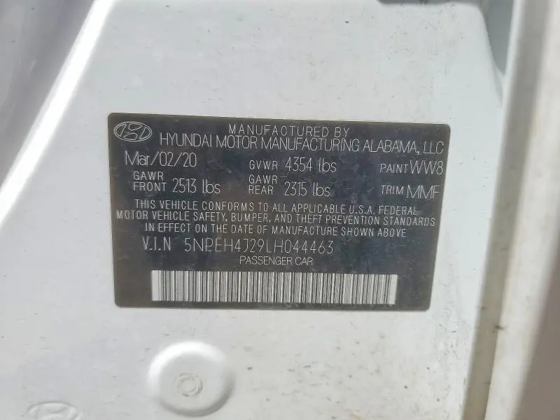 2020 HYUNDAI SONATA LIMITED  