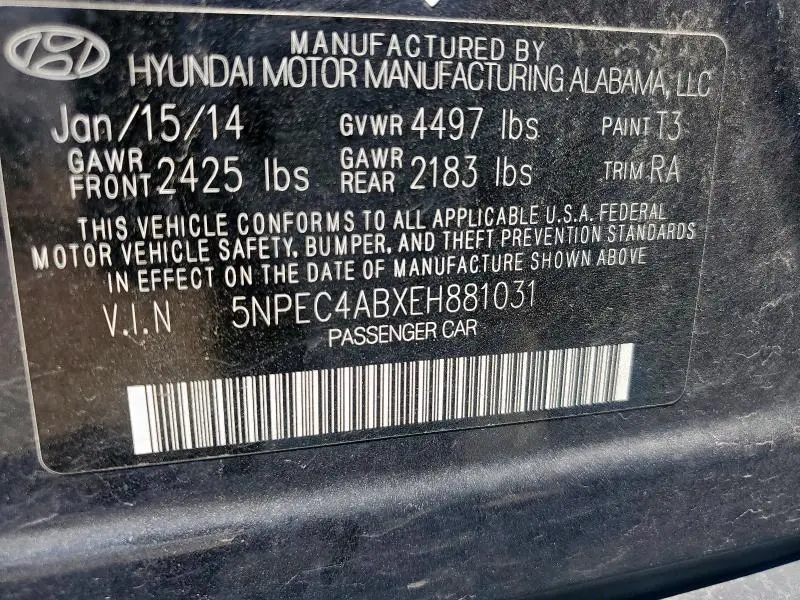 2014 HYUNDAI SONATA SE  