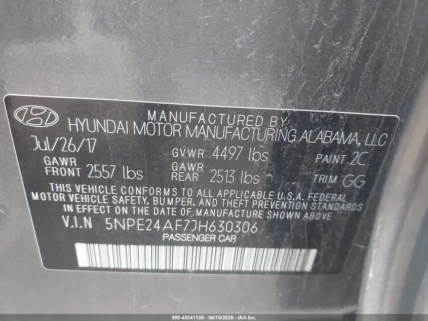 2018 HYUNDAI SONATA SE