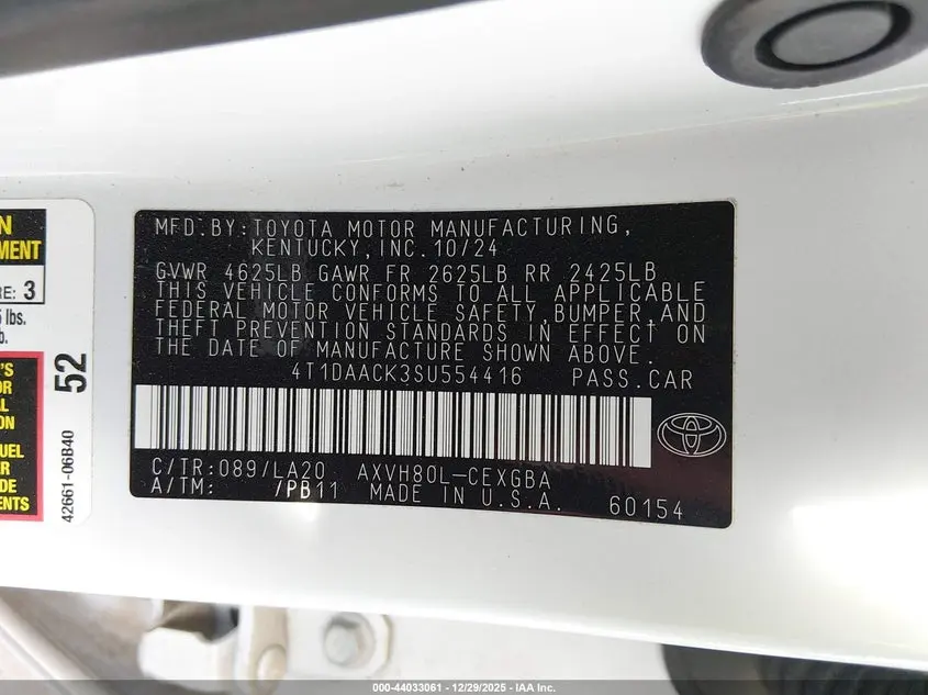 2025 TOYOTA CAMRY XLE