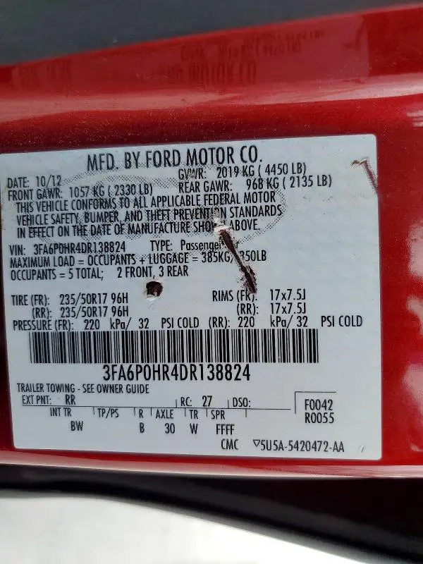 2013 FORD FUSION SE  