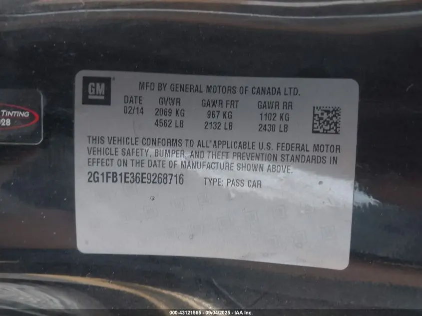 2014 CHEVROLET CAMARO 1LT