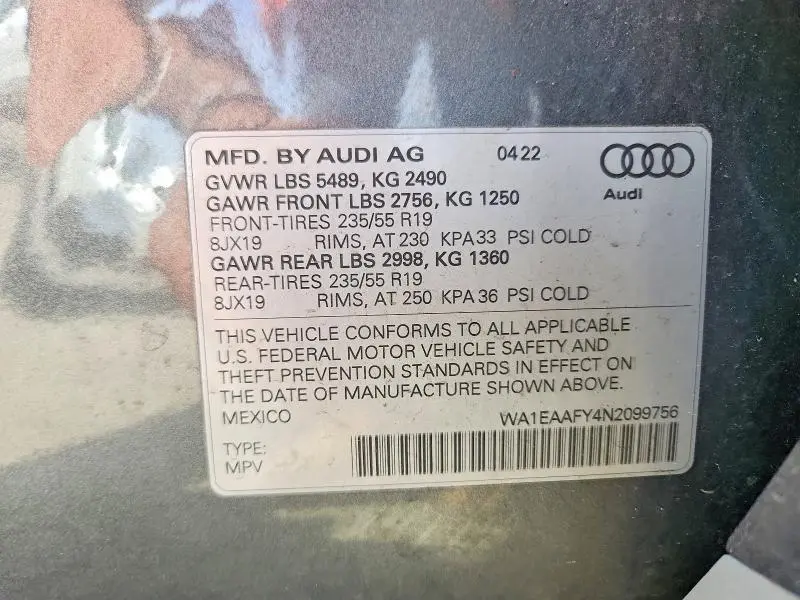 2022 AUDI Q5 PREMIUM PLUS 45  