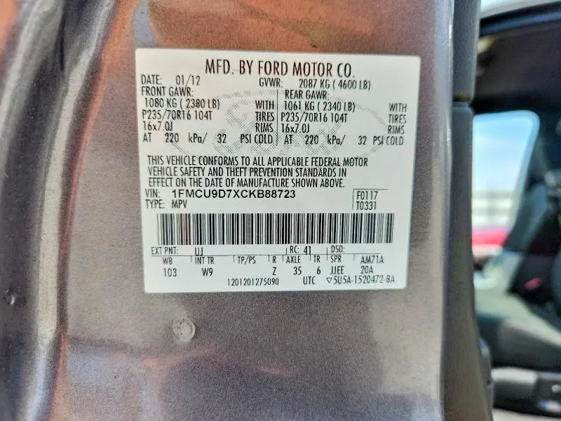 2012 FORD ESCAPE XLT  