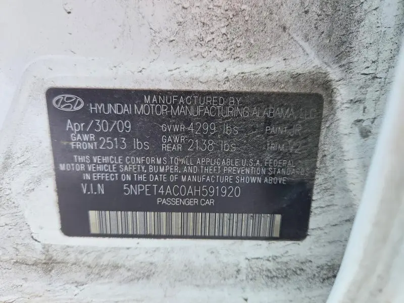 2010 HYUNDAI SONATA GLS  