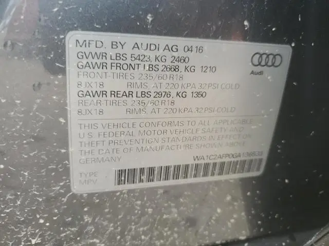 2016 AUDI Q5 PREMIUM  