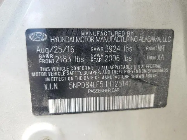 2017 HYUNDAI ELANTRA SE  