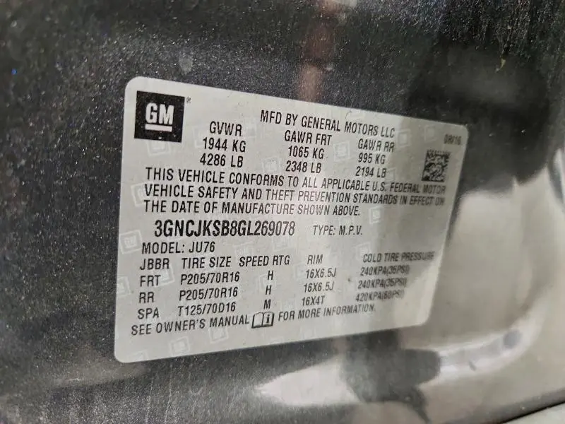 2016 CHEVROLET TRAX LS  