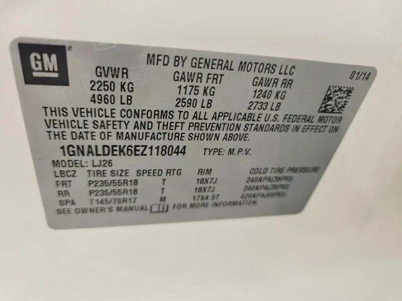 2014 CHEVROLET EQUINOX LTZ  