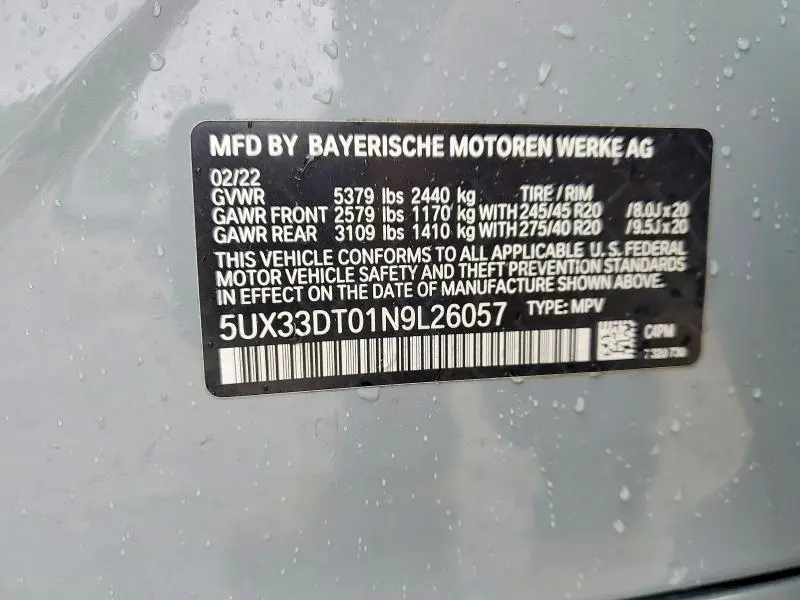 2022 BMW X4 XDRIVE30I  