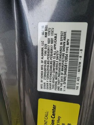 2016 HONDA ODYSSEY EXL  