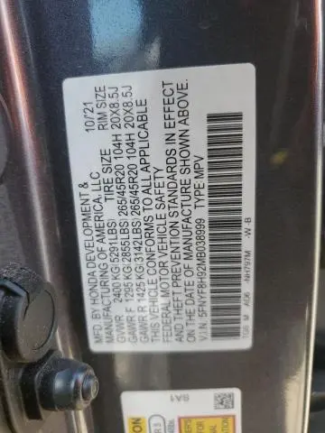 2021 HONDA PASSPORT TOURING