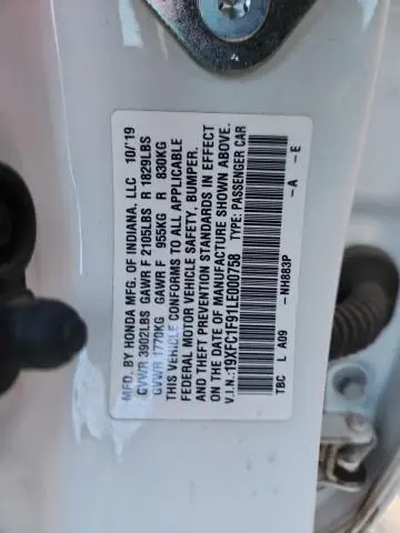 2020 HONDA CIVIC TOURING  