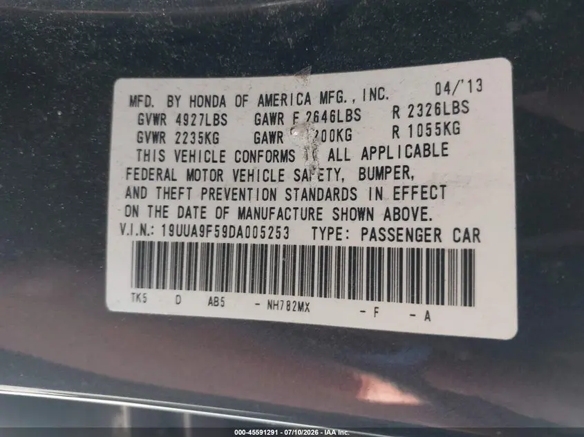 2013 ACURA TL 3.7