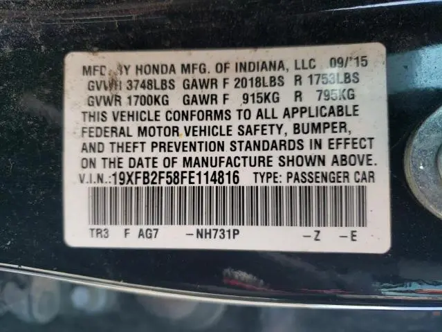 2015 HONDA CIVIC LX  