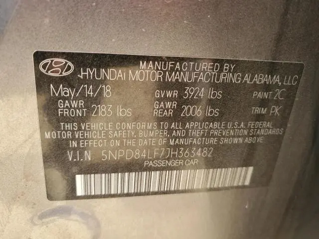 2018 HYUNDAI ELANTRA SEL