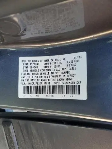2014 HONDA ACCORD EXL  