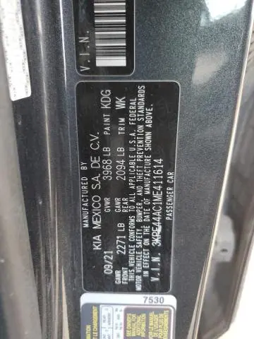 2021 KIA FORTE GT  