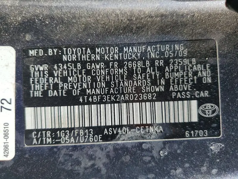 2010 TOYOTA CAMRY LE  