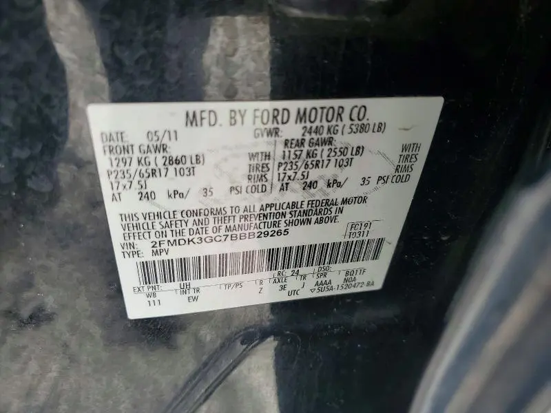 2011 FORD EDGE SE  