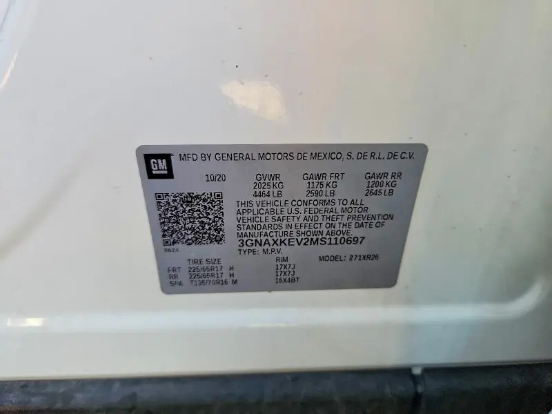 2021 CHEVROLET EQUINOX LT  