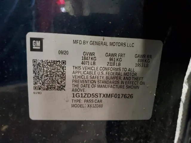 2021 CHEVROLET MALIBU LT  