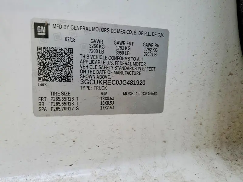 2018 CHEVROLET SILVERADO K1500 LT  