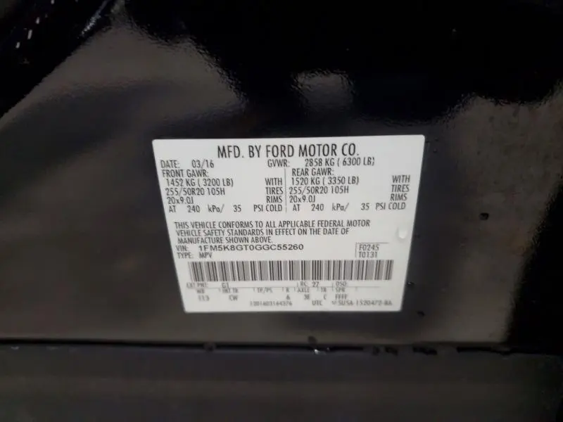 2016 FORD EXPLORER SPORT  