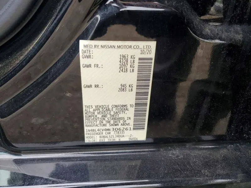 2021 NISSAN ALTIMA SR  