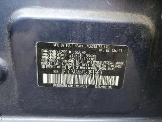 2013 SUBARU IMPREZA   
