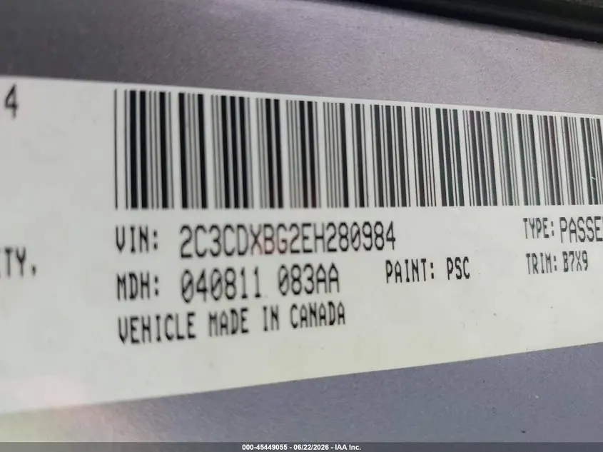 2014 DODGE CHARGER SE