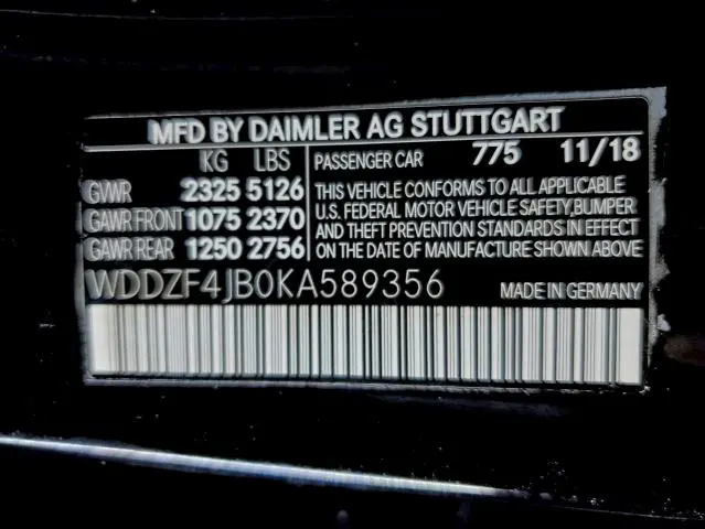 2019 MERCEDES-BENZ E 300  