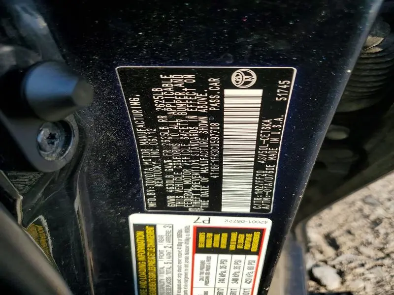 2012 TOYOTA CAMRY SE  