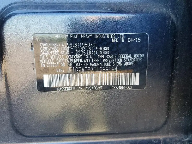 2015 SUBARU IMPREZA PREMIUM  