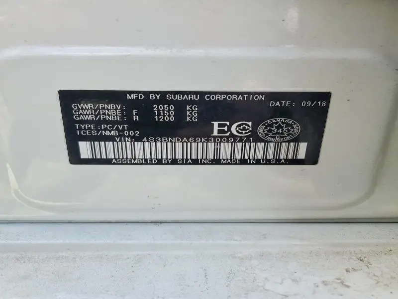 2019 SUBARU LEGACY 2.5I  