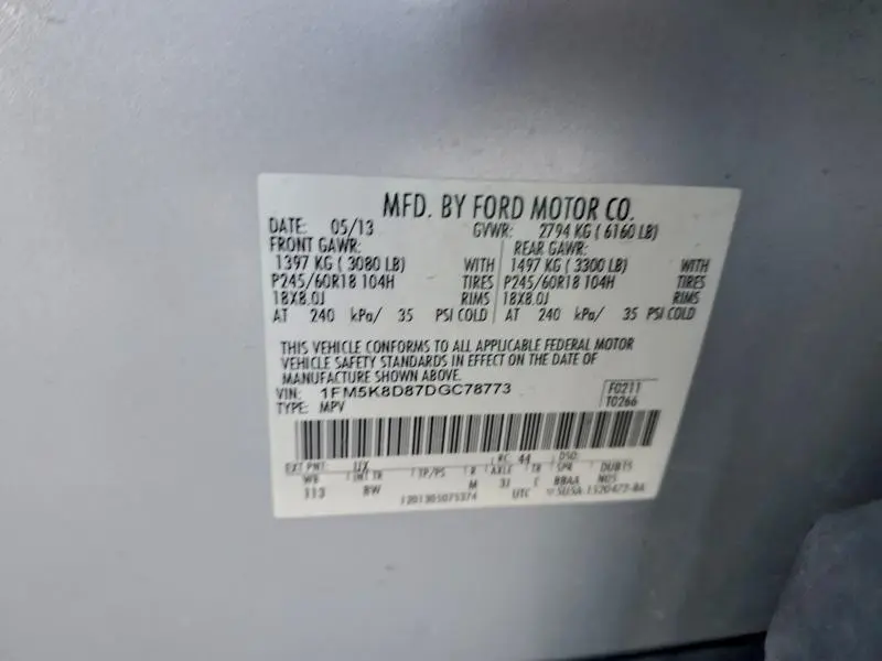 2013 FORD EXPLORER XLT  