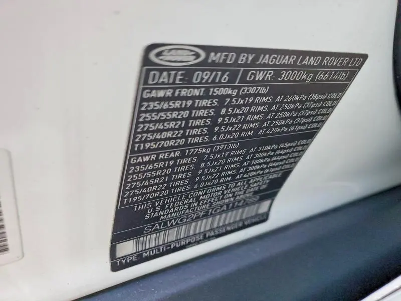 2016 LAND ROVER RANGE ROVER SPORT SE  