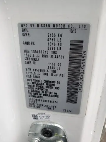 2013 NISSAN NV200 2.5S  