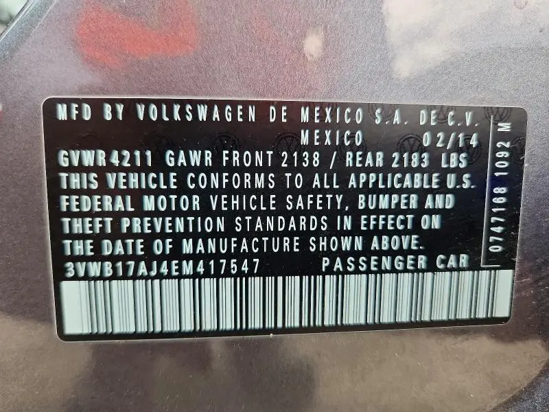 2014 VOLKSWAGEN JETTA SE  