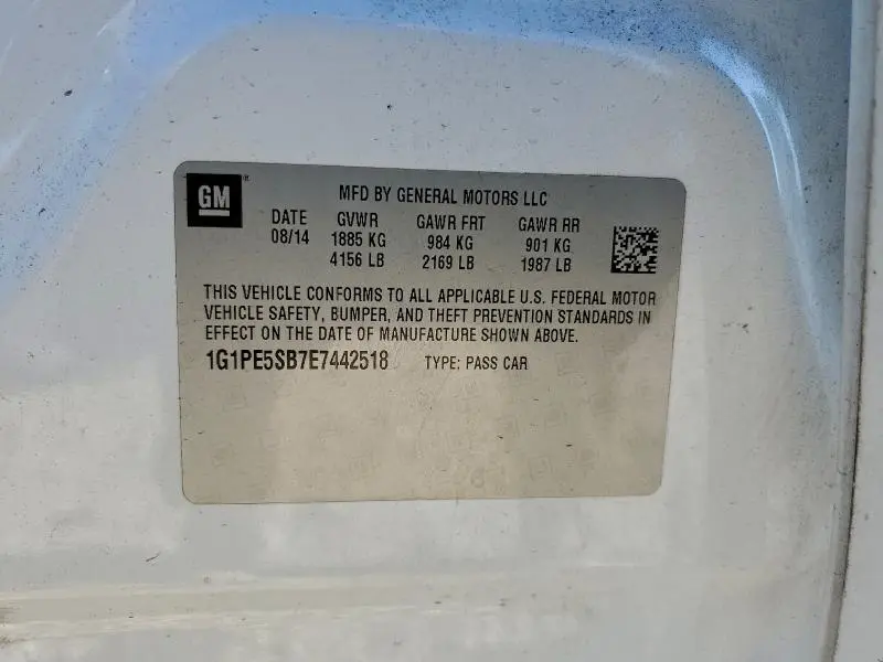 2014 CHEVROLET CRUZE LT  