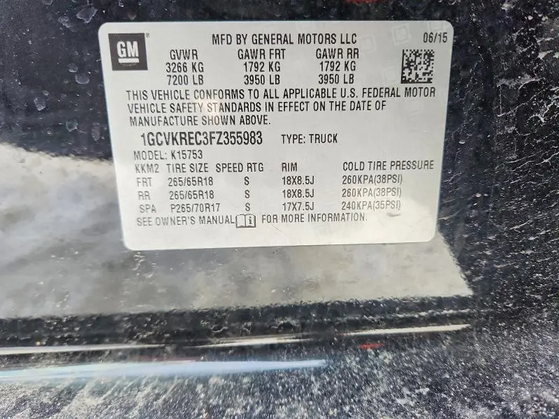 2015 CHEVROLET SILVERADO K1500 LT  