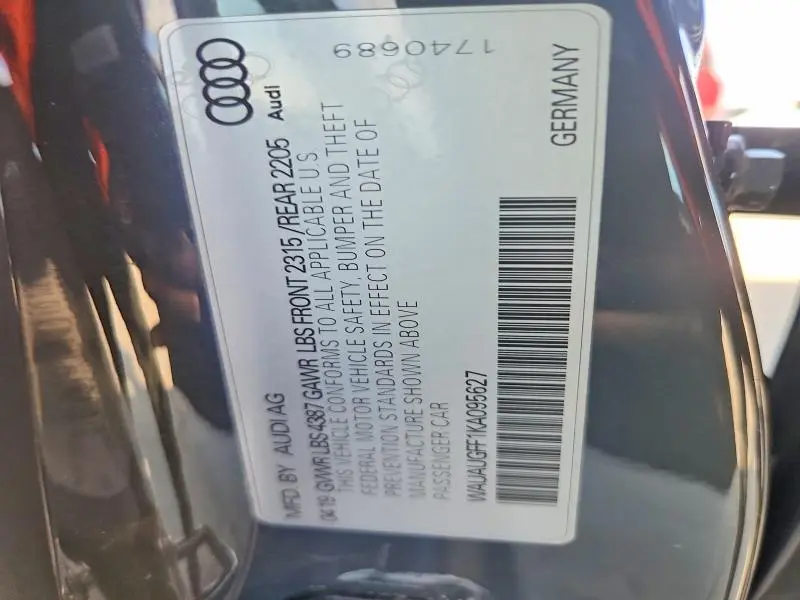 2019 AUDI A3 FWD 4D SEDAN TITANIUM PREMIUM