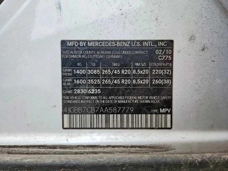 2010 MERCEDES-BENZ ML 550 4MATIC  