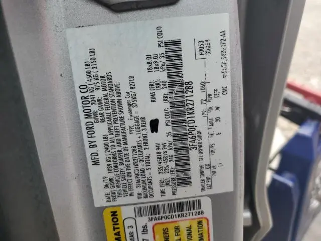 2019 FORD FUSION SEL  