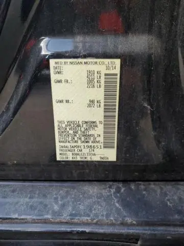 2015 NISSAN ALTIMA 2.5  