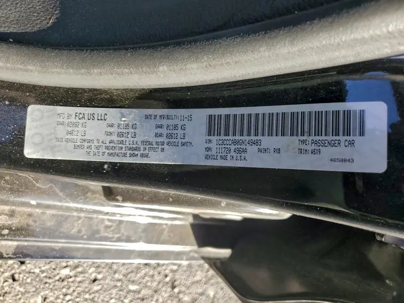 2016 CHRYSLER 200 LIMITED  