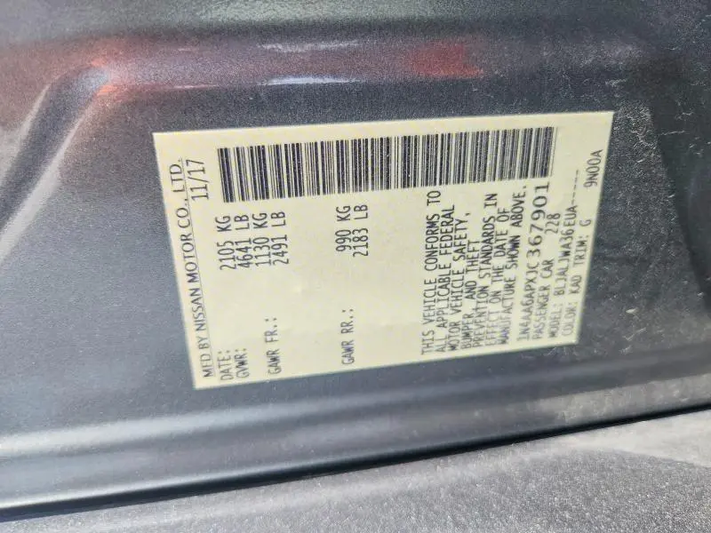 2018 NISSAN MAXIMA 3.5 SV  
