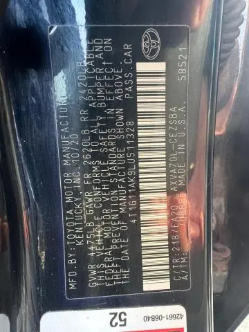 2020 TOYOTA CAMRY SE  